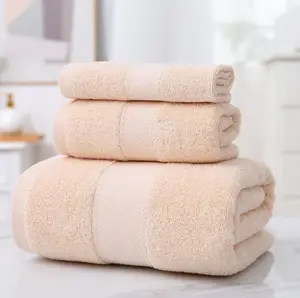 منشفة حمام قطنية 100% لينة ممتصة للكبار أطقم حمامات للمنزل أو الفندق