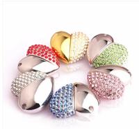 Crystal Usb Flash Drive 3D Jewelry Usb 2,0 Pendrive Forma de corazón Regalo DE BODA Usb Memory Flash Stick