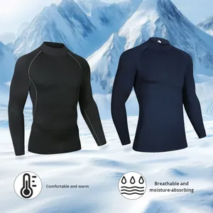 <span class=keywords><strong>Ski</strong></span>, randonnée, alpinisme, entraînement physique, instructeur, vêtements <span class=keywords><strong>de</strong></span> sport pour hommes, manches longues, col haut, tricot uni, anti-boulochage, respirant - Product Image 2