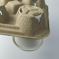 Porte-gobelets jetable en pulpe de bagasse de canne à sucre biodégradable Green Olive Premium, diamètre 90 mm, pour 2/4 gobelets, plateau de transport pour boissons chaudes