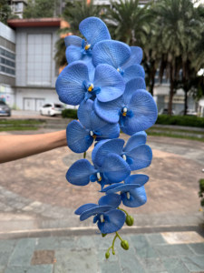 BF-OD15-1 Tendances actuelles : Orchidées Phalaenopsis artificielles à 9 têtes, toucher réel, violet foncé, pour décorations de mariage et de maison - Product Image 5
