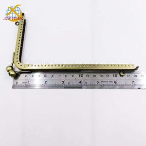 Costura en forma de L DIY hecho a mano metal Kiss Lock clip monedero marco hardware bolsa accesorios latón monedero marco - Product Image 5