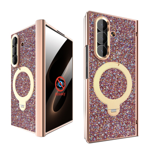 เคสโทรศัพท์แบบมีกลิตเตอร์พร้อมที่ยึดแม่เหล็กสำหรับ Samsung Fold 6 7 8 ลายดาว วัสดุ TPU PC - Product Image 5