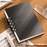 Carnet à spirale GF A7, mini, portable, petit, de haute qualité, couverture rigide, avec 80 feuilles, poche pour le vocabulaire et fonctionnalités de mémo
