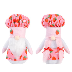 Nouveau produit transfrontalier pour la Fête des Mères : Figurine Rudolph en forme de chapeau de chef fraise pour la décoration intérieure et les vitrines - Product Image 5