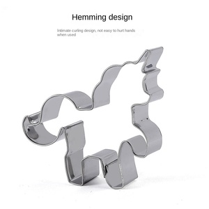 New 3-Piece Stainless Steel Microwave Oven Safe Unicorn Design Biscuit Mold Set DIY Cute Baking Cookie Cutter <b>Tools</b> Keksform - Product Image 3