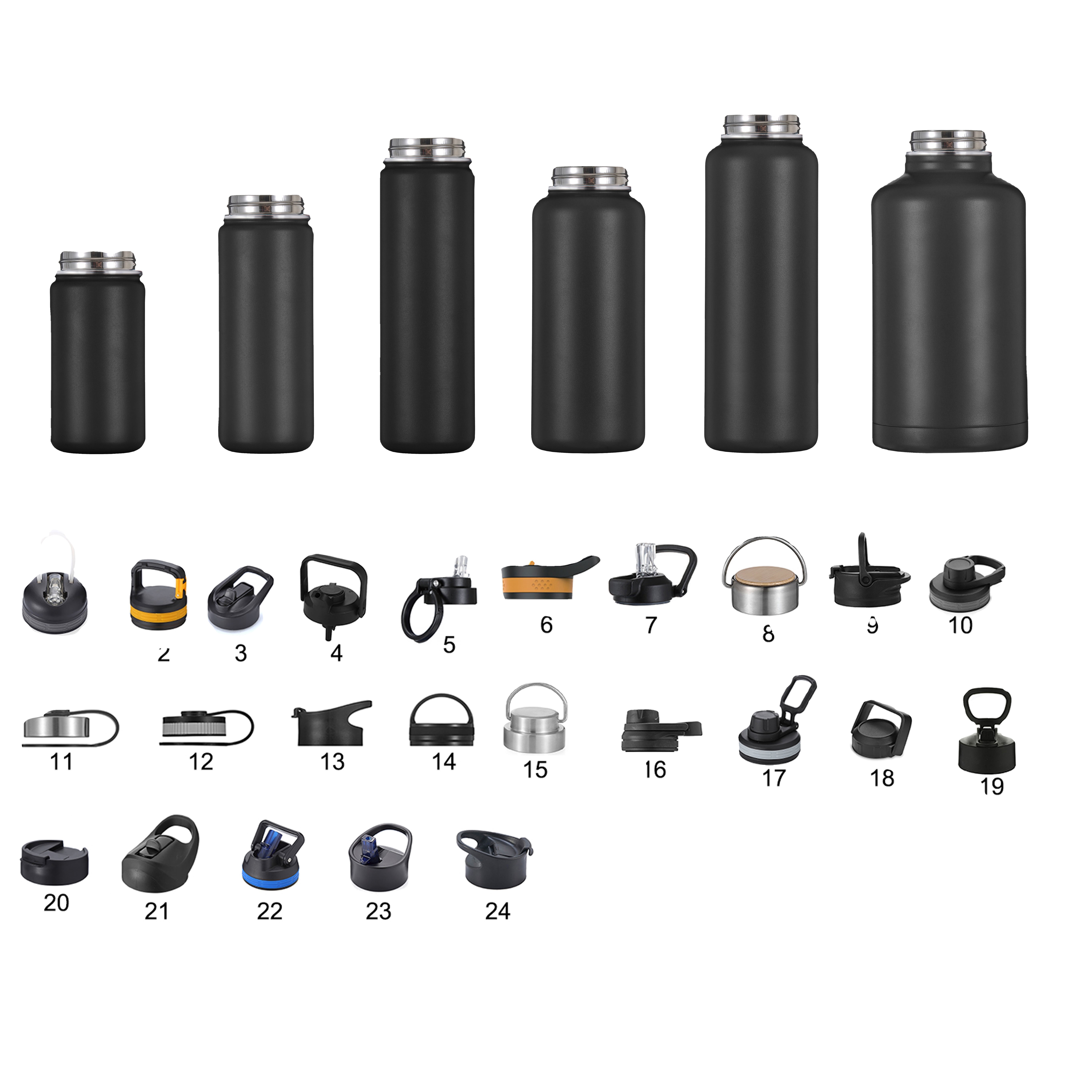 Крышки для бутылок из нержавеющей стали с широким горлышком, крышки с внутренней резьбой, крышки для воды