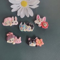 Adornos Decorativos de Resina Kawaii, Figuras de Niños y Niñas con Máscara de Dibujos Animados, Cabujones Planos, Miniaturas