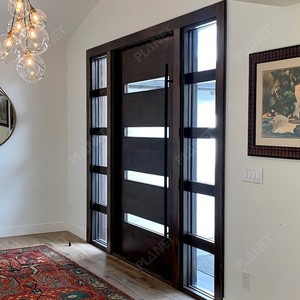 Porte Pivot Moderne di Lusso per Ingresso <span class=keywords><strong>Nuova</strong></span> Uscita Residenziale Esterna Effetto Legno con Vetro per Case - Product Image 3