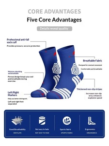 Men's Basketball Socks - Moisture-Wicking, Anti-Slip Breathable Terry <b>Sole</b> Sports Socks for Professional Games and Running - Product Image 3