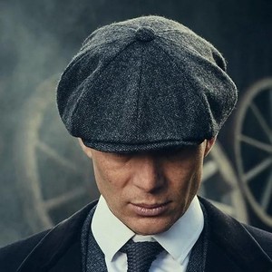 Cappello Piatto Classico in Tweed Stile Baker Boy per Uomo, Cappello Casual Invernale Stile Giornalista - Product Image 1