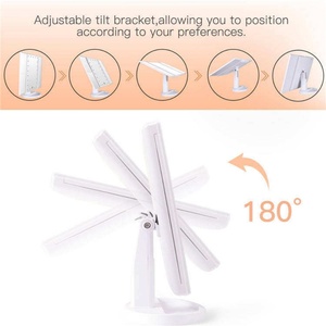 Magnification 3x/2x Makeup Mirror with Trifold Vanity Mirror With <b>Light</b> Desktop Cosmetic Mirror 180 Degree Rotation - Product Image 5