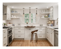 Fournisseur d'ensembles de cuisines modulaires en chêne blanc antique de luxe pour toute la maison, prêts à assembler