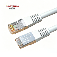 Cable de Red Kneysum Personalizable CAT5 CAT5E CCA FTP, Conductor Sólido de 8 Hilos, Par Trenzado, 0.5m-5m, Rj45, para Interiores