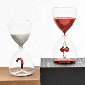 Reloj de Arena Giratorio de Cristal de Borosilicato de Alta Calidad, Diseño Creativo y Moderno, con Cerezas Rojas Navideñas, para Decoración del Hogar, 15 <span class=keywords><strong>Minutos</strong></span> - Product Image 2