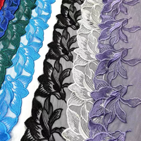 Dentelle florale écologique 32 cm en nylon multicolore pour la décoration de robes de mariée en gros