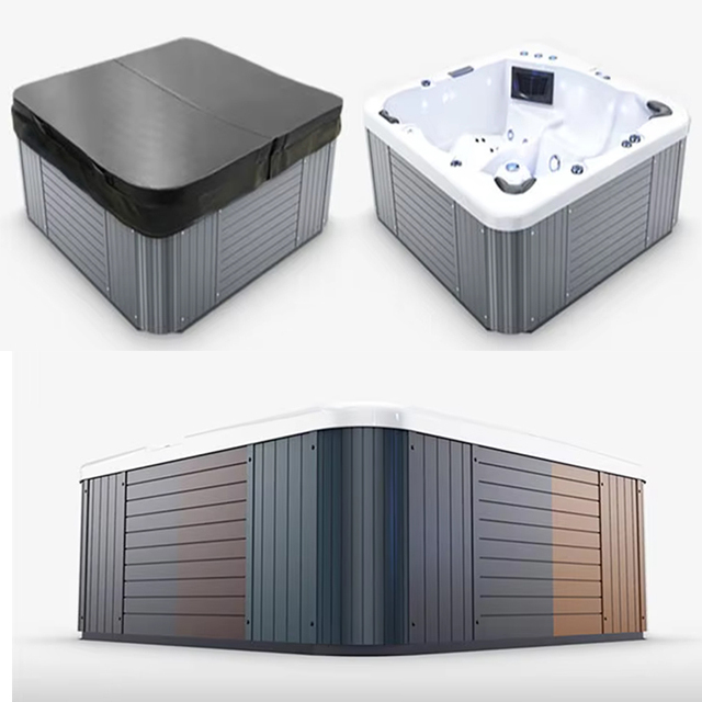 Free Standing Functional Acrylic Whirlpool Jacuzzi 5 Persons Spa Massage Bathtub with 45 Jets Outdoor CE Certified
