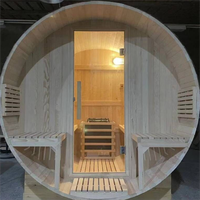 Sauna extérieur finlandais pour 4 personnes Prix bon marché Jardin Sauna tonneau en bois de bonne qualité Sauna extérieur