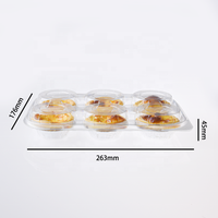 Boîte d'emballage personnalisée en PET transparent jetable pour tartelettes, desserts, pâtisseries, gâteaux, pains, avec 2/4/6/9 trous