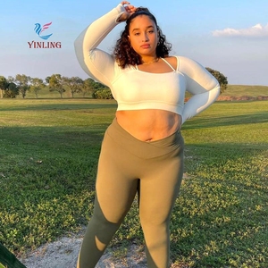 Venta al por mayor elegante de alta calidad suave desnudo sensación pantalones acampanados mujeres Pilates deporte al aire libre todo en partido de cintura alta <span class=keywords><strong>Lulu</strong></span> Yoga Leggings - Product Image 5