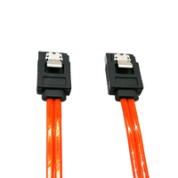 Cable SATA, Cable de Alimentación Serial SATA, Cubierta de Cable Translúcida Roja, Flexible, Longitud de 40 cm