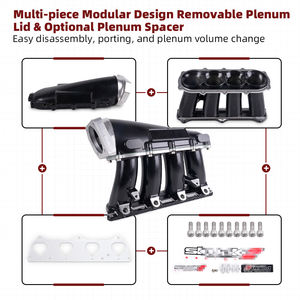 Индивидуальная ультра уличная серия гоночный коллектор впускной коллектор для Honda K серии K20A/A2/A3 K24 впускной коллектор двигателя - Product Image 3
