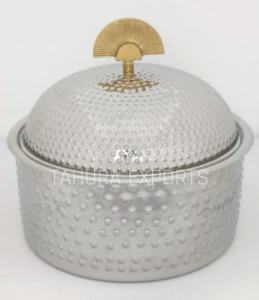 High Quality Stainless Steel Hot Pots Casserole <b>Dish</b> for Food Serving Elegant Metal Design for Parties and Arrivals - Product Image 2