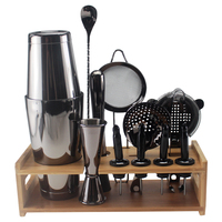 10-pièce En Acier Inoxydable Bar Tool Set Pour La Maison et Professionnel Bartending, Martini Shaker Ensemble avec Boire Le Mélange Bar Outils