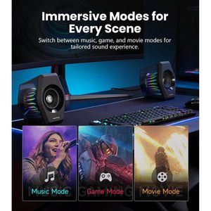 เฮคาเต้ เกมมิ่งลำโพง 2.0 RGB LED ไลท์ซิงค์บลูทูธสำหรับพีซีแล็ปท็อปเดสก์ท็อป - Product Image 6