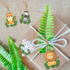 2025 <span class=keywords><strong>Jungle</strong></span> Animal thème Lion tigre papier suspendus décorations gâteau décoration fournitures fête cadeau décoration cintres en gros - Product Image 1