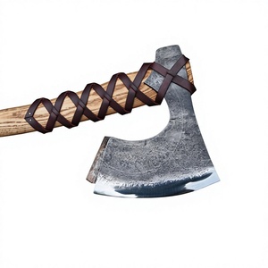 Hache viking en acier au carbone, forgée à la main, manche en bois, hache de camping et de chasse en plein air - Product Image 6
