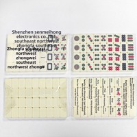 Fourniture d'usine : Mini Mahjong 20 cm en mélamine massif sculptée, avec boîte de voyage en cuir et dés de jeu