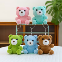 Penjualan langsung dari pabrik 10cm beruang Teddy Mini kartun imut lima warna mainan gantungan kunci mewah Dekorasi liontin untuk hadiah ulang tahun