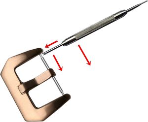 Ensemble de boucles larges et épaisses en acier inoxydable couleur or rose pour bracelets de montre, chaussures et accessoires de ceinture - Product Image 5