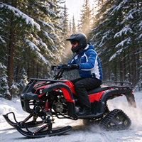 Véhicule tout-terrain hivernal, quad à chenilles 125CC 4 temps à essence avec skis avant pour adultes et jeunes