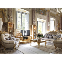 Französisch Royal Design Antike Massivholz Sofa Set Luxus Wohnzimmer Möbel Set zu günstigen Preisen