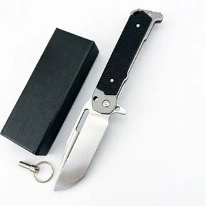 Couteau pliant BK EDC, lame en acier inoxydable à pointe tombante, manche en aluminium, couteau de survie de poche pour l'extérieur - Product Image 6