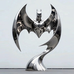Scultura in Metallo di <span class=keywords><strong>Batman</strong></span> Personalizzata di Grandi Dimensioni per Esterni, Arte Moderna in Acciaio Inossidabile 304 Lucidato a Specchio - Product Image 2