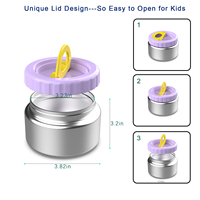 Boîte à lunch en PP sans BPA, couleur tendance, avec couvercle en PP, qualité alimentaire, anti-fuite, boîte à lunch bento pour l'école