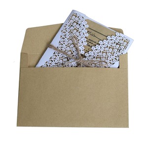 Vente en gros de cartes d'invitation découpées au laser à couverture rigide rustique, blanches et creuses, invitations de <span class=keywords><strong>fête</strong></span> de luxe VIP - Product Image 2