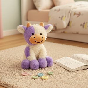 Juguete <span class=keywords><strong>de</strong></span> Vaca Bordado Personalizado, <span class=keywords><strong>Peluche</strong></span> <span class=keywords><strong>de</strong></span> Vaca Lechera Barato, Tela Súper Suave, Relleno <span class=keywords><strong>de</strong></span> Algodón PP, Malla Antiestrés - Product Image 3