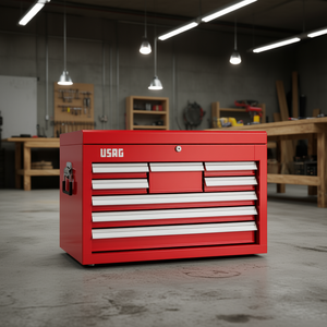 Armoire à outils Usag 531 D Rouge, unité de rangement en métal avec tiroirs, équipement d'atelier - Product Image 3