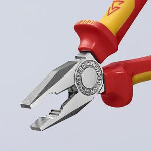 KNIPEX - 03 06 160 Alicates combinados cromados, mangos aislados con empuñaduras multicomponente, ALICATES Y CORTADORES probados por VDE - Product Image 2