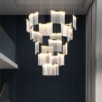 Grand lustre, luminaire moderne en acrylique, style nordique créatif pour escalier, villa, lustre de luxe évidé pour escalier