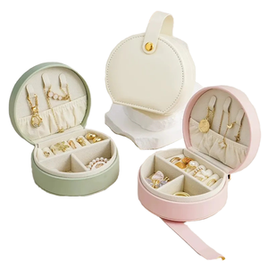 Mini boîte à bijoux portable multifonctionnelle, étui de rangement pour bijoux de voyage avec séparateurs - Product Image 4