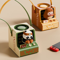 Ventilateur portable Meng Fun Game Machine Fan, mignon, à suspendre au cou, rechargeable par USB, avec cordon, moteur sans balais