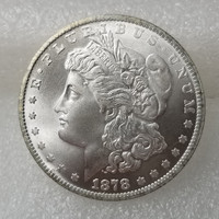 Réplique non magnétique, poids 26g, plaqué argent brillant, pièce de monnaie américaine antique Morgan Dollar, pièce de monnaie Morgan Liberty en argent, fabriquée en laiton