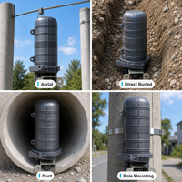 Boîtier de raccordement optique vertical FOSC de type dôme pour extérieur, à étanchéité mécanique, 4 ports, 48 fibres, pour FTTH ODN