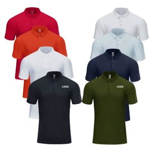Polo de sport pour homme avec logo brodé personnalisé, tissu extensible doux, séchage rapide, respirant, fitness, course à pied, golf, t-shirts polo - Product Image 2