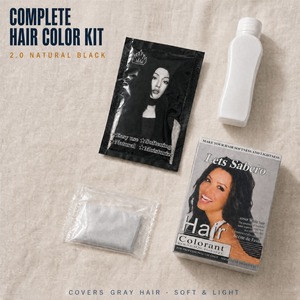 Crème colorante <span class=keywords><strong>permanente</strong></span> noire pour cheveux, kit de couverture des cheveux gris en gros à domicile, application facile pour cheveux bouclés et gris naturels - Product Image 2